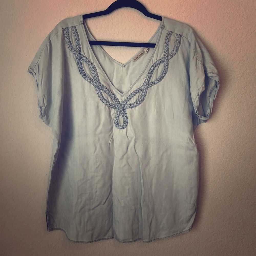 ANTHRO Light Blue Denim Top